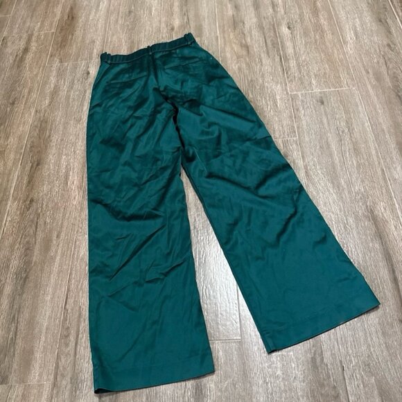 Abercrombie and Fitch A&F Sloane Tailored wide leg trousers emerald green pants - Picture 11 of 12